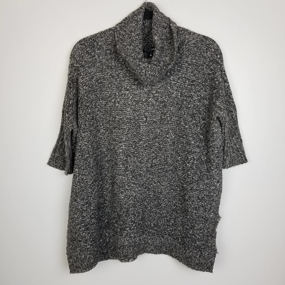 Aqua gray knit turtleneck sweater